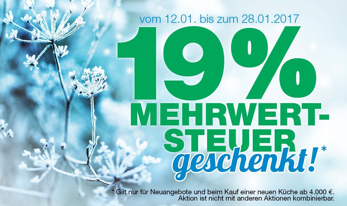 alma KÜCHEN - Aktion 19% MwSt. geschenkt